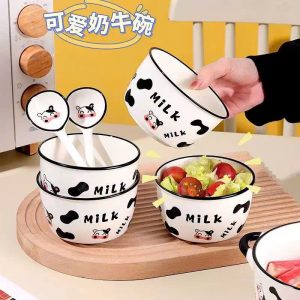 Set 2 chén sứ Bò sữa